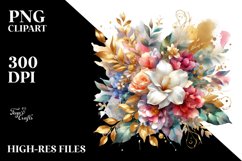 Vibrant Abstract Bouquet with Gold Foil Product Image 1