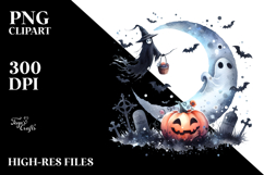 Funny Halloween Moon Clipart, Transparent PNG Product Image 2