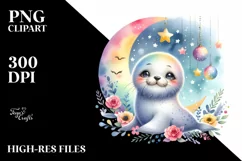 Colorful Baby Moon Stars | Sublimation | Clipart Product Image 3