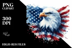 Patriotic Eagle with USA Flag | Sublimation Clipart Product Image 3