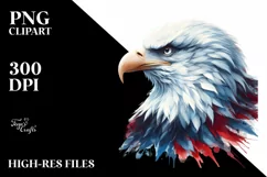 Patriotic Eagle with USA Flag | Sublimation Clipart Product Image 3