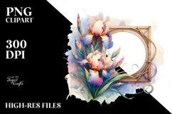 Abstract Pastel Wooden Stained Iris, PNG Product Image 2