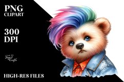 Cute Baby Bear Modeling with Contempt Expression PNG Product Image 1