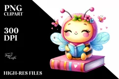 Cute Baby Bee with a Book | Sublimation | Clipart Product Image 3