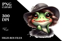 Funny Cute Frog with Diva Look, Transparent PNG Product Image 2