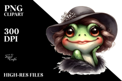 Funny Cute Frog with Diva Look, Transparent PNG Product Image 2