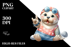 Cute Baby Walrus Rocker Summer PNG Product Image 2