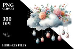 Cloud with Easter Eggs PNG Product Image 2