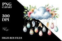 Cloud with Easter Eggs PNG Product Image 2