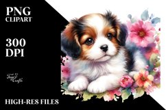 Colorful Watercolor Baby Dog | Sublimation Clipart Product Image 3