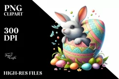 Watercolor Colorful Easter Clipart |T-shirt, Mug, Tumbler Product Image 1
