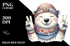 Victorious Polar Bear Clipart Product Image 3