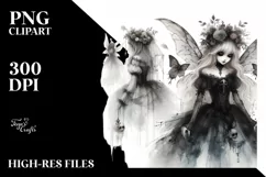 Washed Watercolor Gothic Fairy PNG Product Image 3