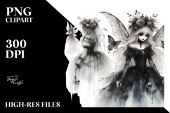Washed Watercolor Gothic Fairy PNG Product Image 2