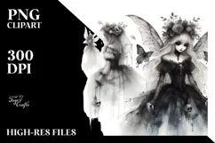 Washed Watercolor Gothic Fairy PNG Product Image 2