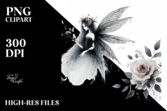 Washed Watercolor Gothic Fairy PNG Product Image 1