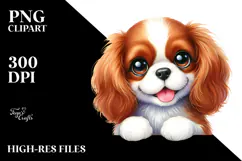 Watercolor Cavalier King Charles Spaniel PNG Product Image 2