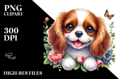 Joyful Cavalier King Charles Spaniel PNG Product Image 2