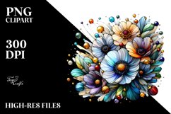 Colorful Stained Anemone | Sublimation | Clipart Product Image 1