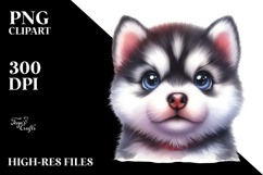 Expressive Baby Siberian Husky, PNG Product Image 2