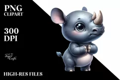 Baby Rhino Big Eyes | Clipart Product Image 1