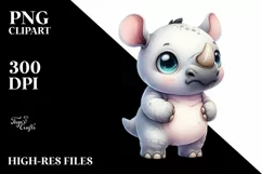 Baby Rhino Big Eyes | Clipart Product Image 1