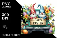Easter Gnomes Truck Clipart |T-shirt, Mug PNG Product Image 7