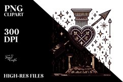 Vintage Stained Heart PNG Product Image 2