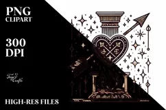 Vintage Stained Heart PNG Product Image 2