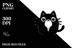 Funny Black Cat Digital Painting PNG Product Image 2
