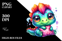 Crazy Cute Dinosaur with Pillow, PNG Product Image 2