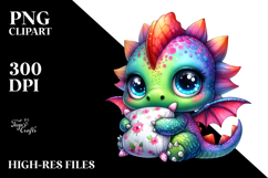 Crazy Cute Baby Dinosaur, PNG Product Image 2