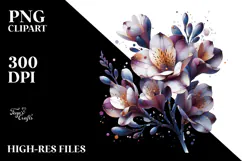 Freesia with Metalic Insertions PNG Product Image 2