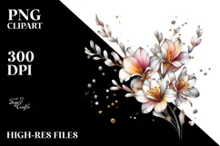 Freesia with Metalic Insertions PNG Product Image 2