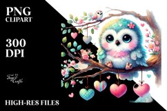 colorful Watercolor Hearts PNG Product Image 1
