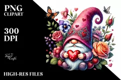 Detailed Gnome with Heart Sign PNG Product Image 2