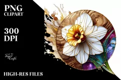 Detailed Stained Daffodil | Sublimation | Clipart Product Image 3