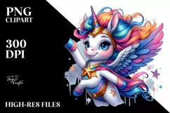 Colorful Hero Unicorn PNG Product Image 1