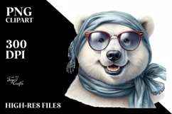 Polar Bear Silk Scarf Sunglasses | Clipart Product Image 1