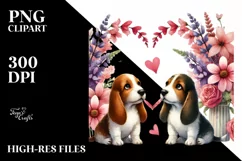 Cute Basset Hound Heart PNG Product Image 2