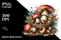 Mushroom Watercolor Splash PNG Product Image 2