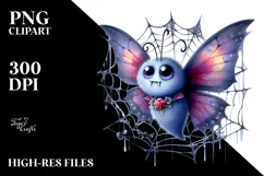 Funny Watercolor Whimsical Butterfly Halloween Vampire | Product Image 2