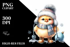 Washed Vibrant Cute Baby Chicken PNG Product Image 1