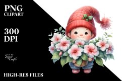 Baby Gnome with Impatiens Floral Frame Product Image 2