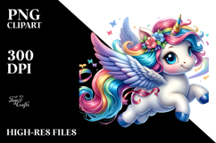 Cute Baby Unicorn with Cool Haircut PNG Product Image 2