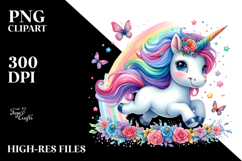Cute Baby Unicorn with Cool Haircut PNG Product Image 2