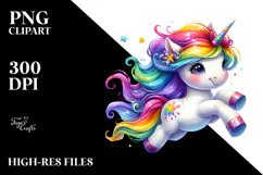 Funny Baby Unicorn in Style PNG Product Image 2