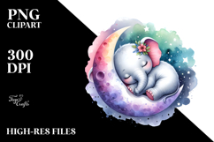 Cute Baby Elephant Sleeping | Clipart Product Image 2