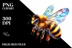 Watercolor Vibrant Baby Bee | Sublimation Clipart Product Image 3