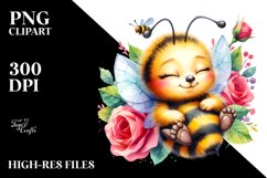 Watercolor Vibrant Baby Bee | Sublimation Clipart Product Image 3